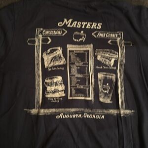 Masters Augusta Georgia menu T shirt Navy size small